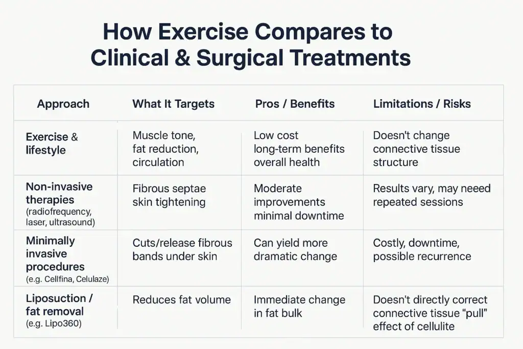 How exercise compares to treatments from Lipo 360 Gosport 